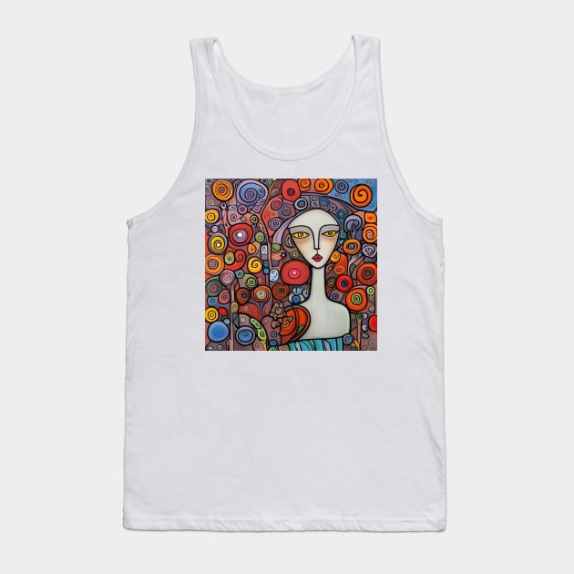 Woman with flowers Tank Top by Colin-Bentham